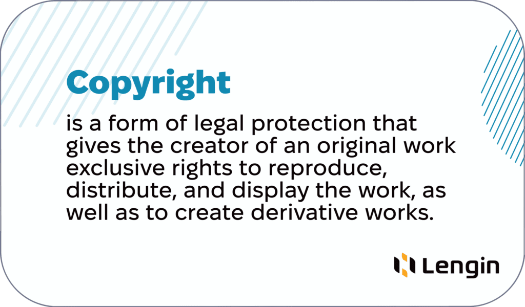 Definition of the copyright as a form of intellectual property rights.